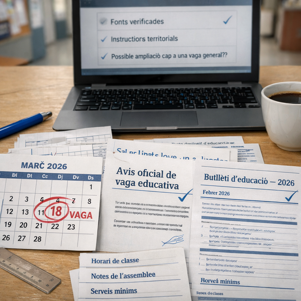 Vaga educativa cap a la vaga general de 2026
